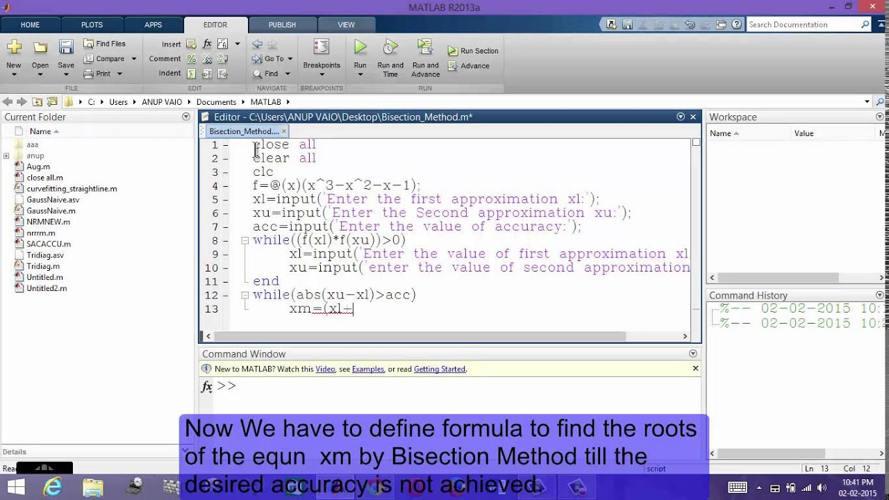 Program For Bisection Method In Fortran Programming