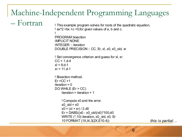 Program For Bisection Method In Fortran Programming